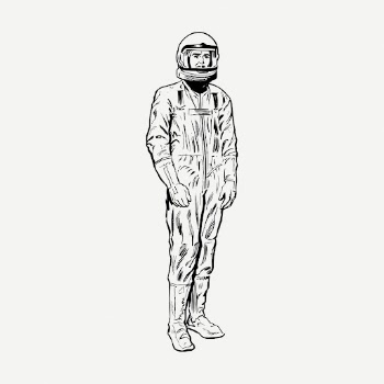 Astronaut in space suit drawing, | Free PSD - rawpixel