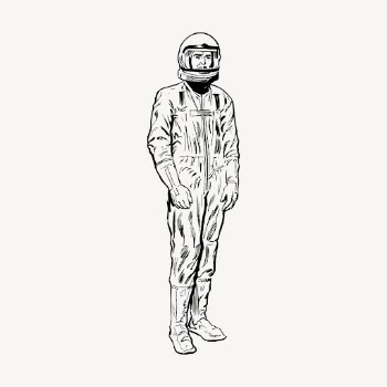 Astronaut in space suit drawing, | Free Vector - rawpixel