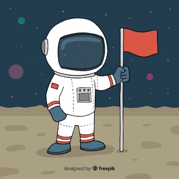 Astronaut on moon background