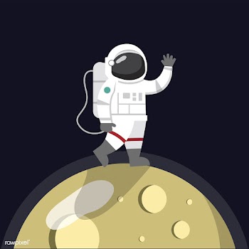 Astronaut on the moon vector | Free stock vector - 250141