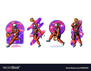 astronaut play basketball