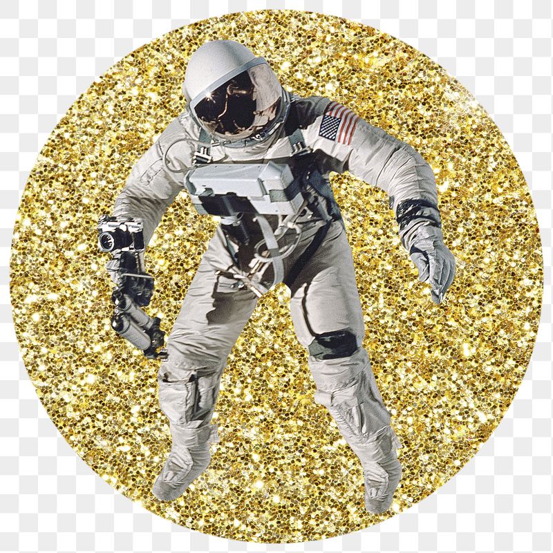 Astronaut png badge sticker, gold | Free PNG - rawpixel