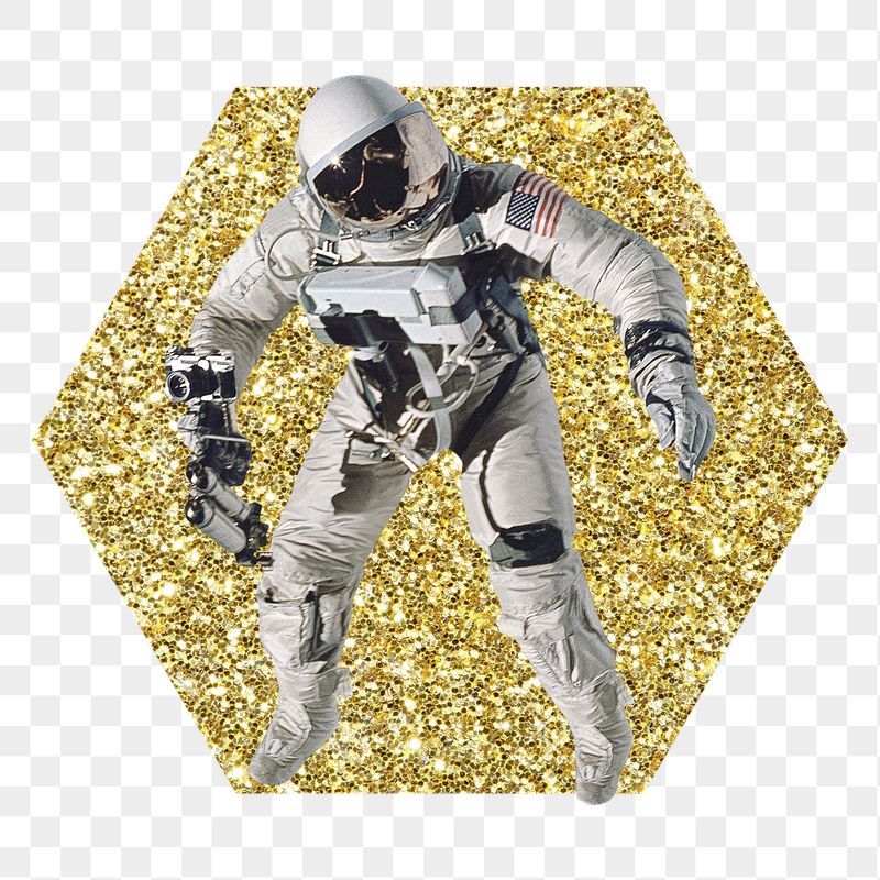 Astronaut png badge sticker, gold | Free PNG - rawpixel