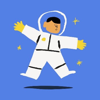 Astronaut sticker, cute doodle in colorful | Free Vector Illustration - rawpixel