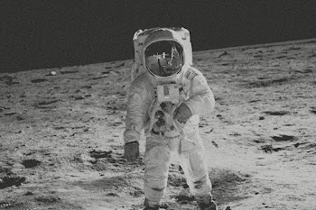 Astronaut walking on the moon in black and… | Free stock photo | High Resolution image
