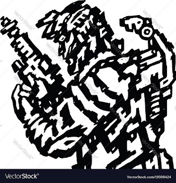 Astronaut with blaster in hands vector image