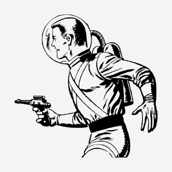 Astronaut with gun hand drawn | Free Photo - rawpixel