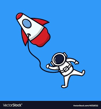 astronauts hovering in space