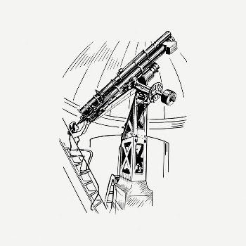 Astronomical telescope clipart, vintage object | Free PSD Illustration - rawpixel