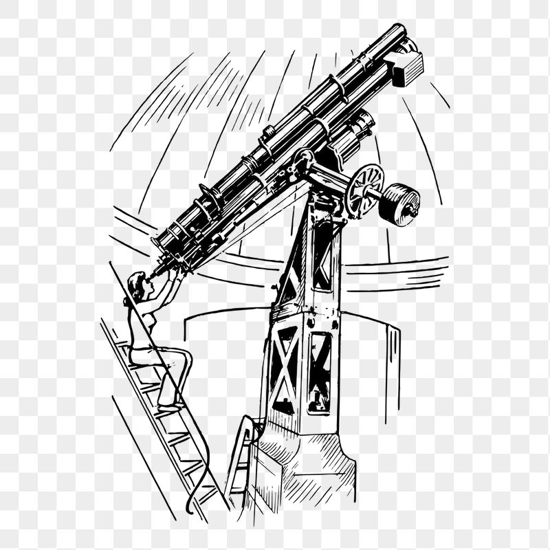 Astronomical telescope png sticker, vintage | Free PNG - rawpixel