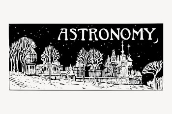 Astronomy towers sticker, vintage illustration | Free PSD - rawpixel