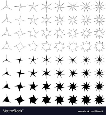 Asymmetric black star shape collection vector image
