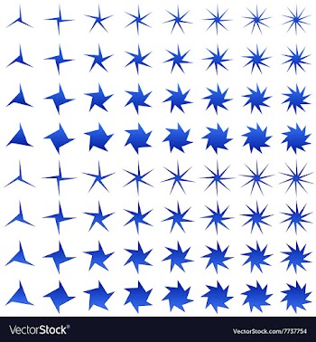 Asymmetric blue star shape collection vector image