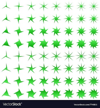 Asymmetric green star shape collection vector image