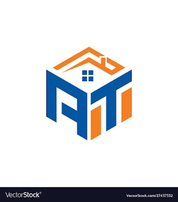 At home abstract polygonal letter logo vector image
