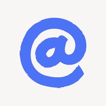 At sign collage element, blue | Free Icons - rawpixel