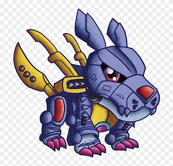 At The End, You Get A Robot Wolf Pumped With Hidden - Digimon Guargreymon Para Didujo