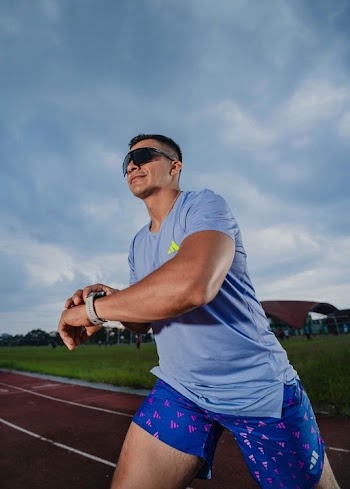 Athlete Preparing to Sprint on Track