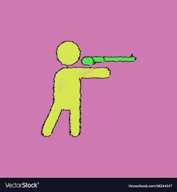Athlete to compete in shooting of rifle in vector image