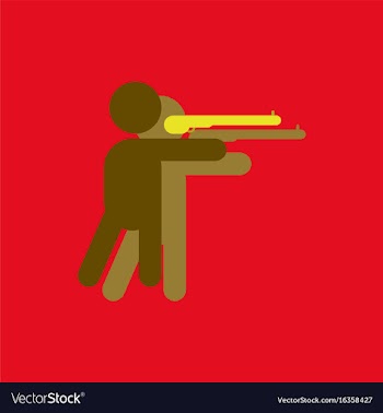 Athlete to compete in shooting of rifle in vector image
