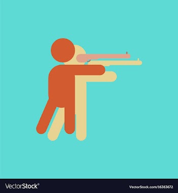 Athlete to compete in shooting of rifle in vector image