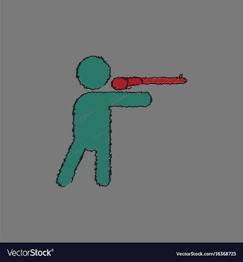 Athlete to compete in shooting of rifle in vector image