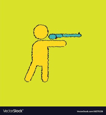 Athlete to compete in shooting of rifle in vector image