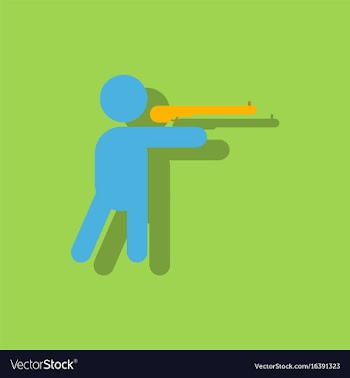Athlete to compete in shooting of rifle in vector image