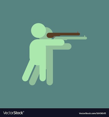 Athlete to compete in shooting of rifle in vector image