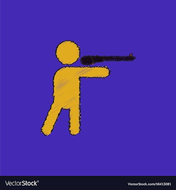 Athlete to compete in shooting of rifle in vector image