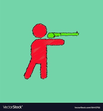 Athlete to compete in shooting of rifle in vector image