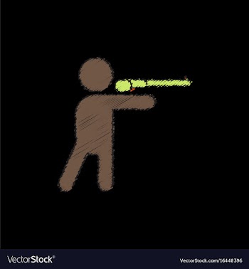 Athlete to compete in shooting of rifle in vector image