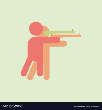Athlete to compete in shooting of rifle in vector image