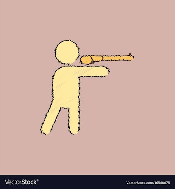 Athlete to compete in shooting of rifle in vector image