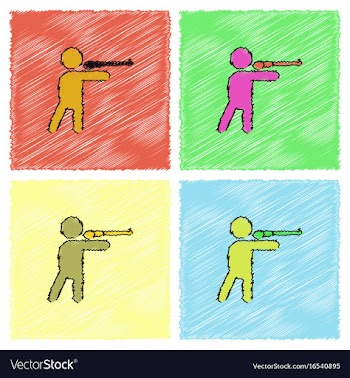 Athlete to compete in shooting of rifle in vector image