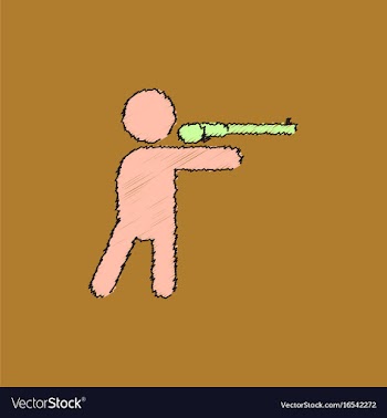 Athlete to compete in shooting of rifle in vector image