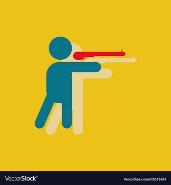 Athlete to compete in shooting of rifle in vector image