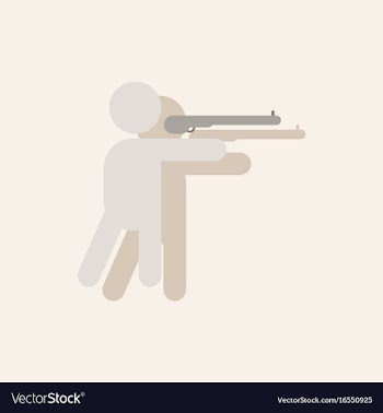 Athlete to compete in shooting of rifle in vector image