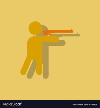 Athlete to compete in shooting of rifle in vector image