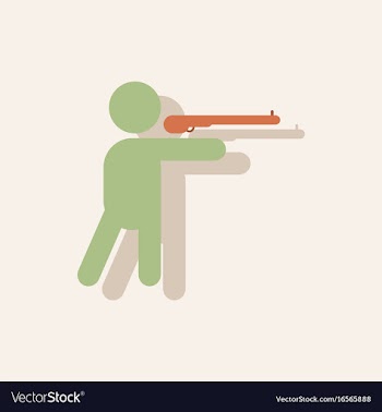 Athlete to compete in shooting of rifle in vector image