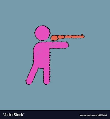 Athlete to compete in shooting of rifle in vector image