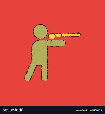 Athlete to compete in shooting of rifle in vector image