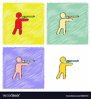 Athlete to compete in shooting of rifle in vector image