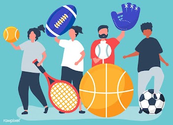 Athletes carrying different sport icons | Free stock vector - 478999