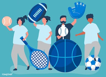 Athletes carrying different sport icons | Free stock vector - 480936