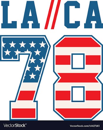  					Athletic la canumbers 78 vector image														