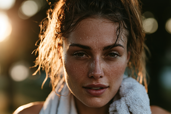 Athletic Young Woman Pausing During Morning Run