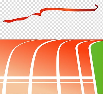 Athletics Illustration, Orange track and the finish line transparent background PNG clipart