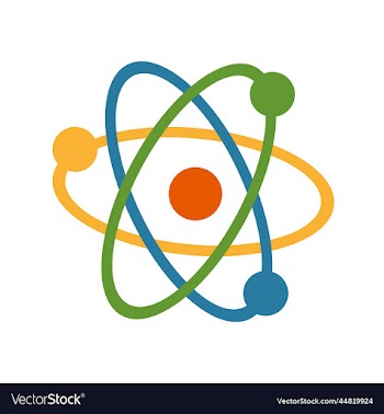 atom colored science icon