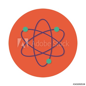 atom molecule science line and fill style